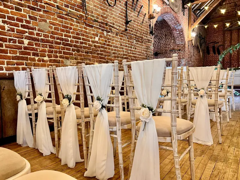 Ivory chiffon drapes