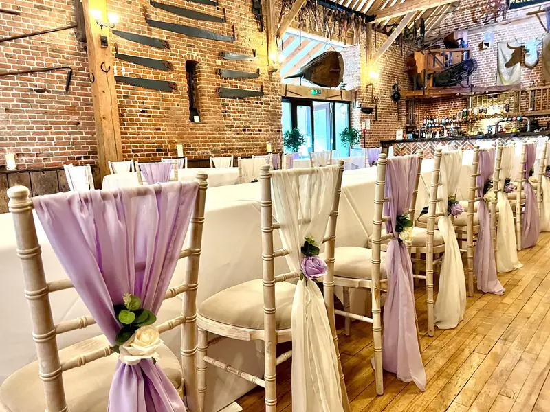 Lilac and ivory chiffon drapes