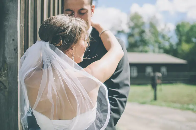 Bethany and Andy on their wedding day